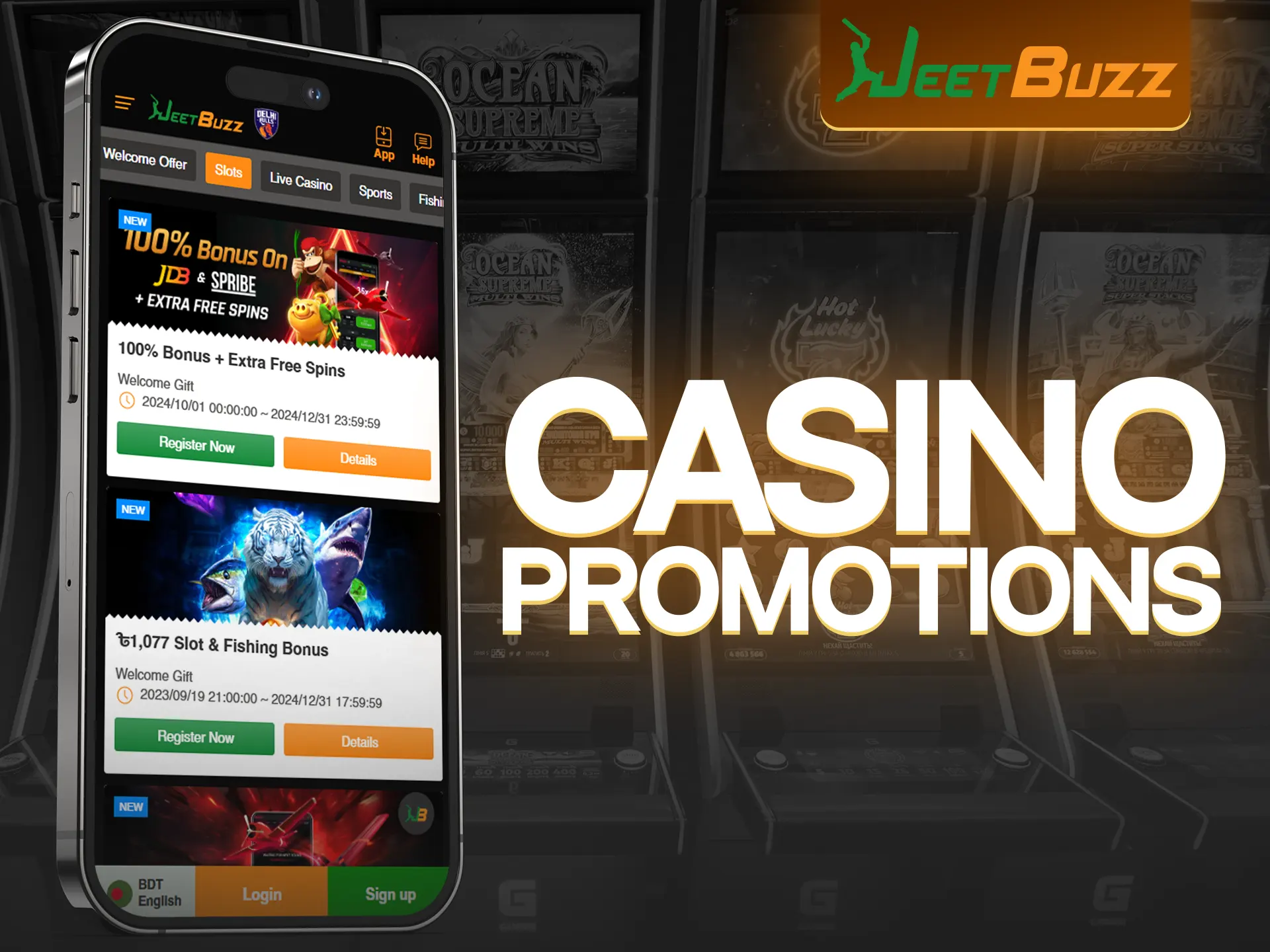 The JeetBuzz app has prepared several bonuses for fans of casino.