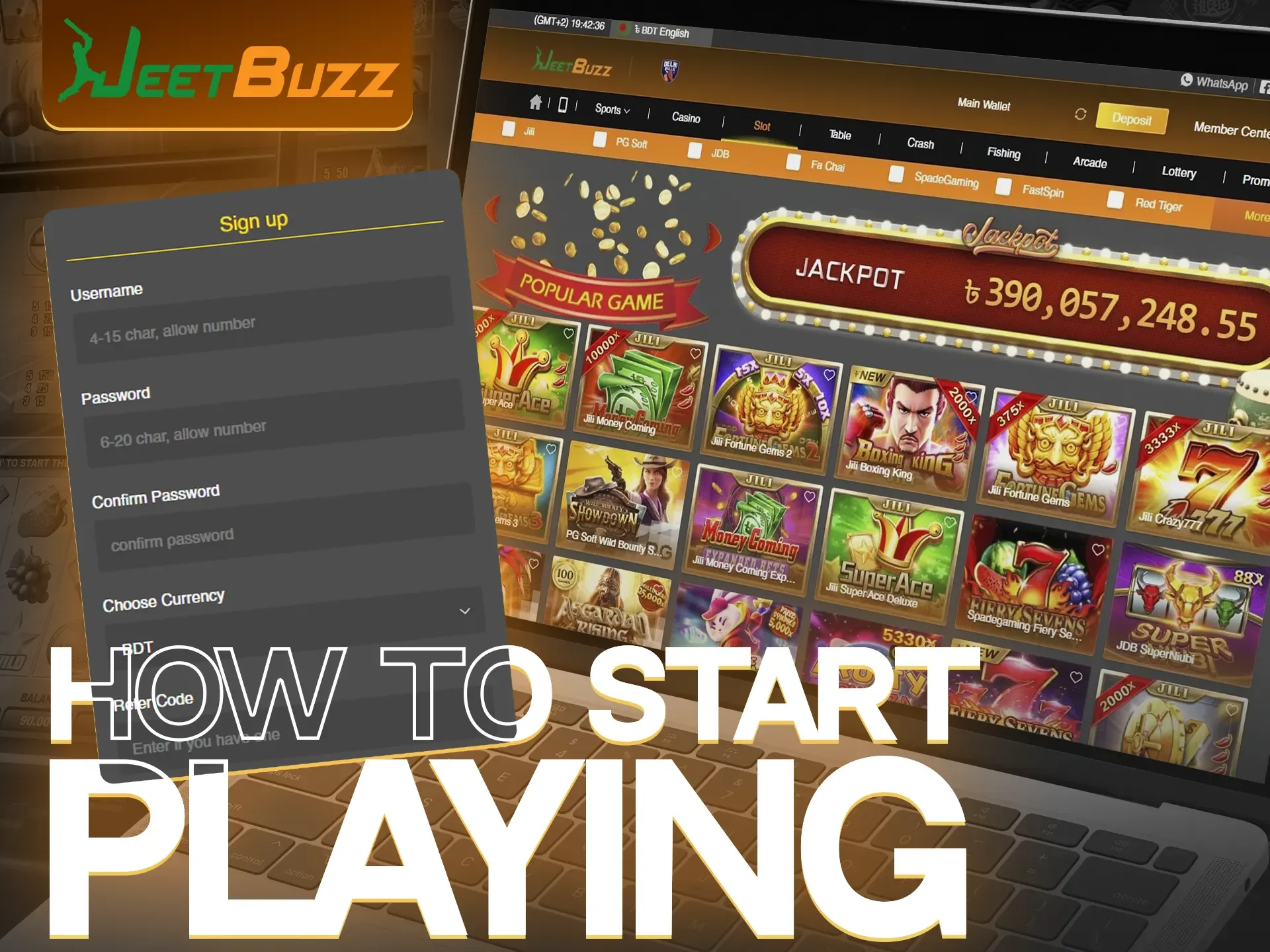 To start playing casino games on JeetBuzz, follow a few steps.