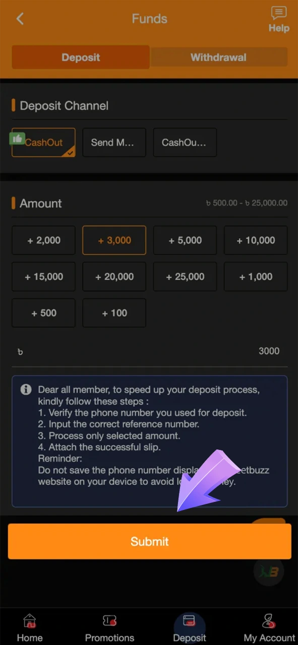 Verify the data is correct and confirm the transaction on JeetBuzz.