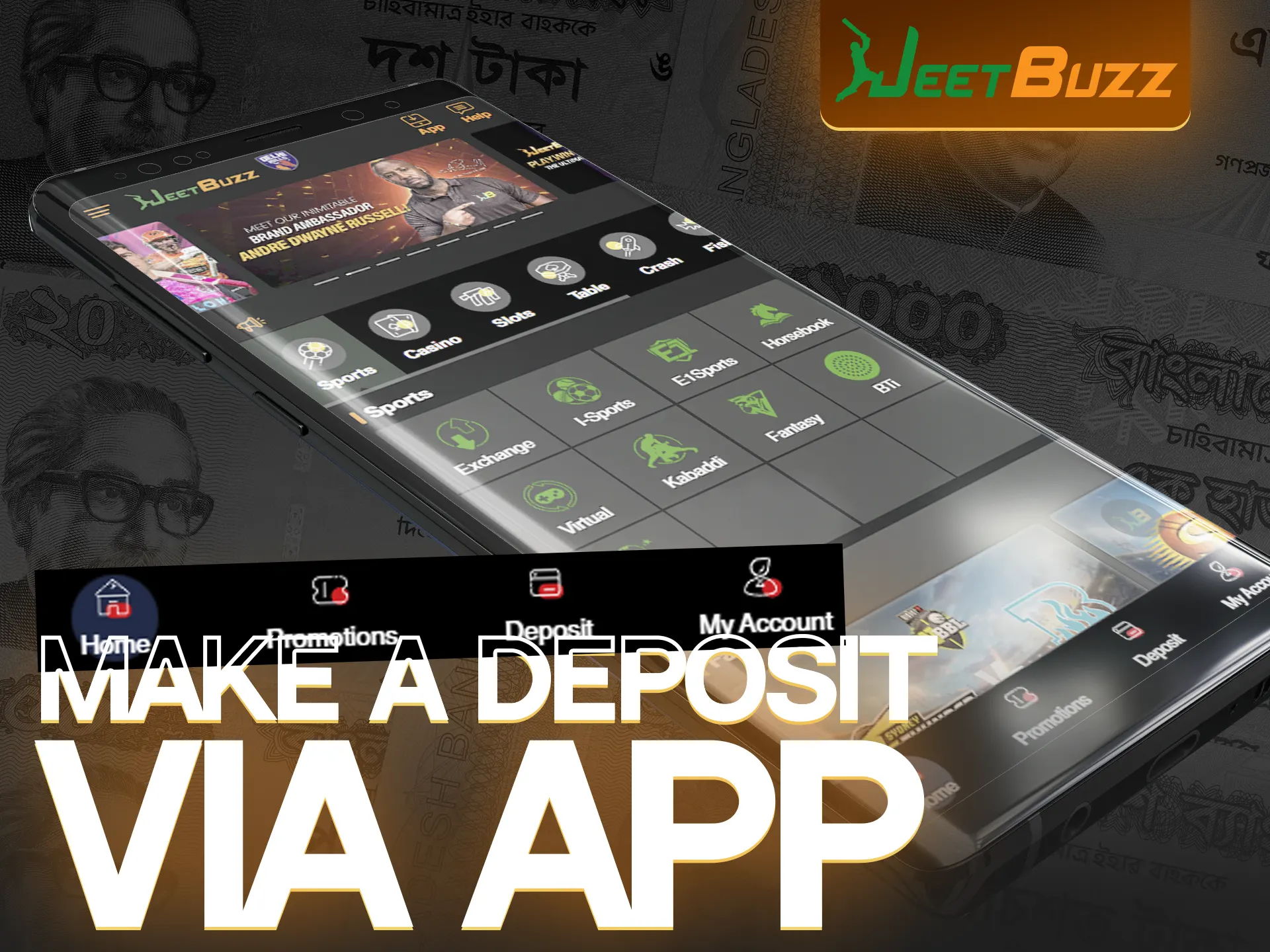 Making a deposit via the JeetBuzz mobile app is just as convenient as it is through your computer.