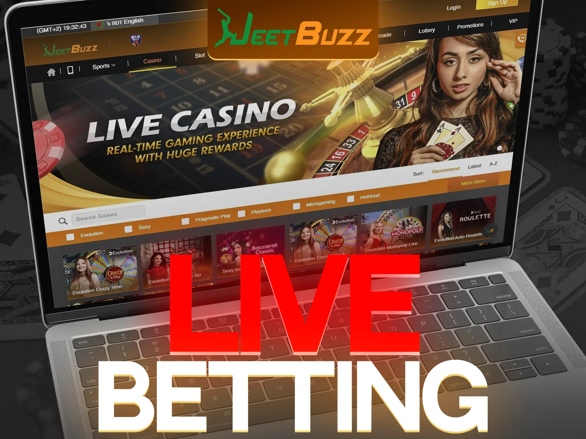 JeetBuzz's live casino allows you to play in real time.