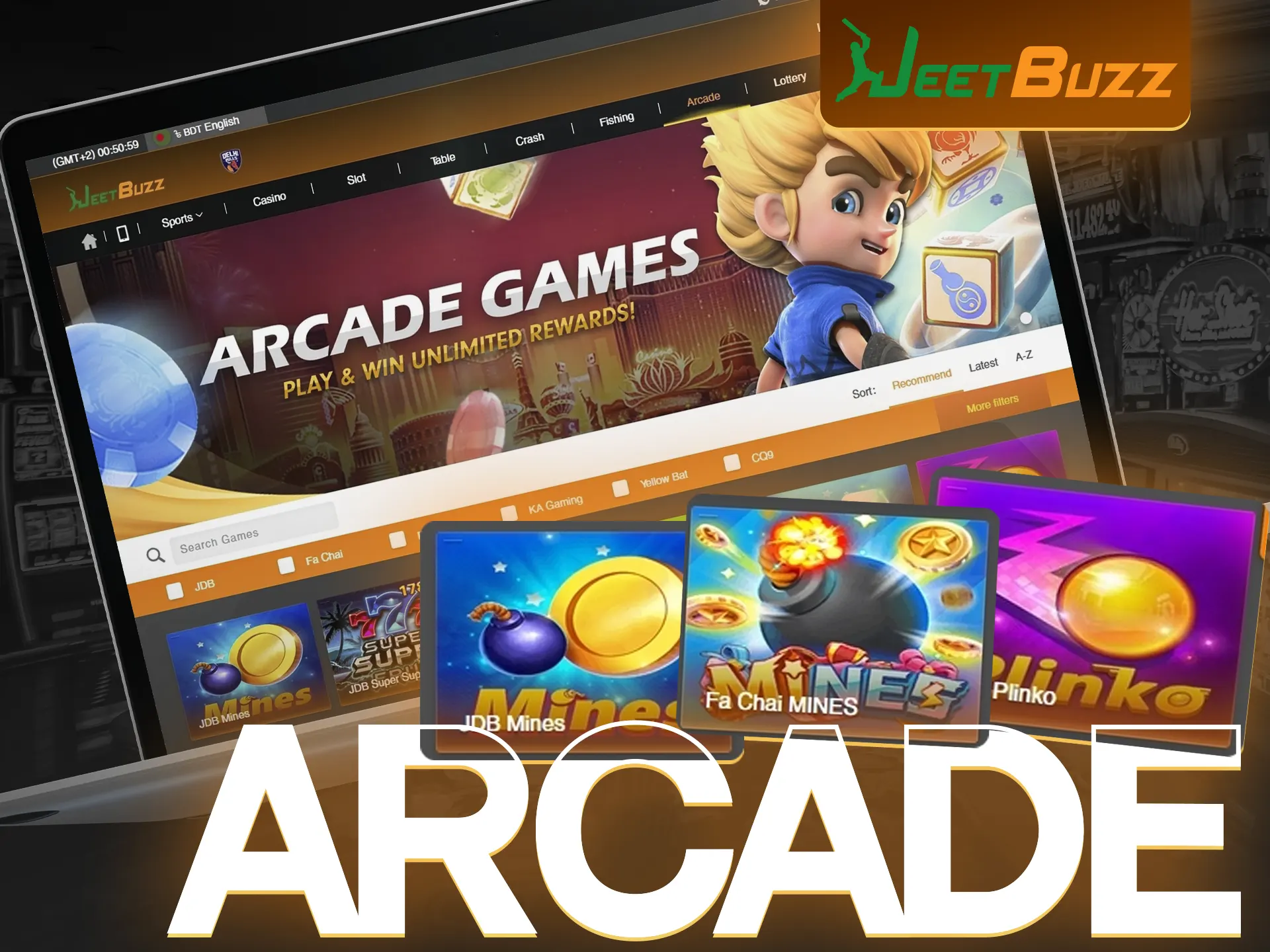 You can play arcade games at JeetBuzz anytime you want.