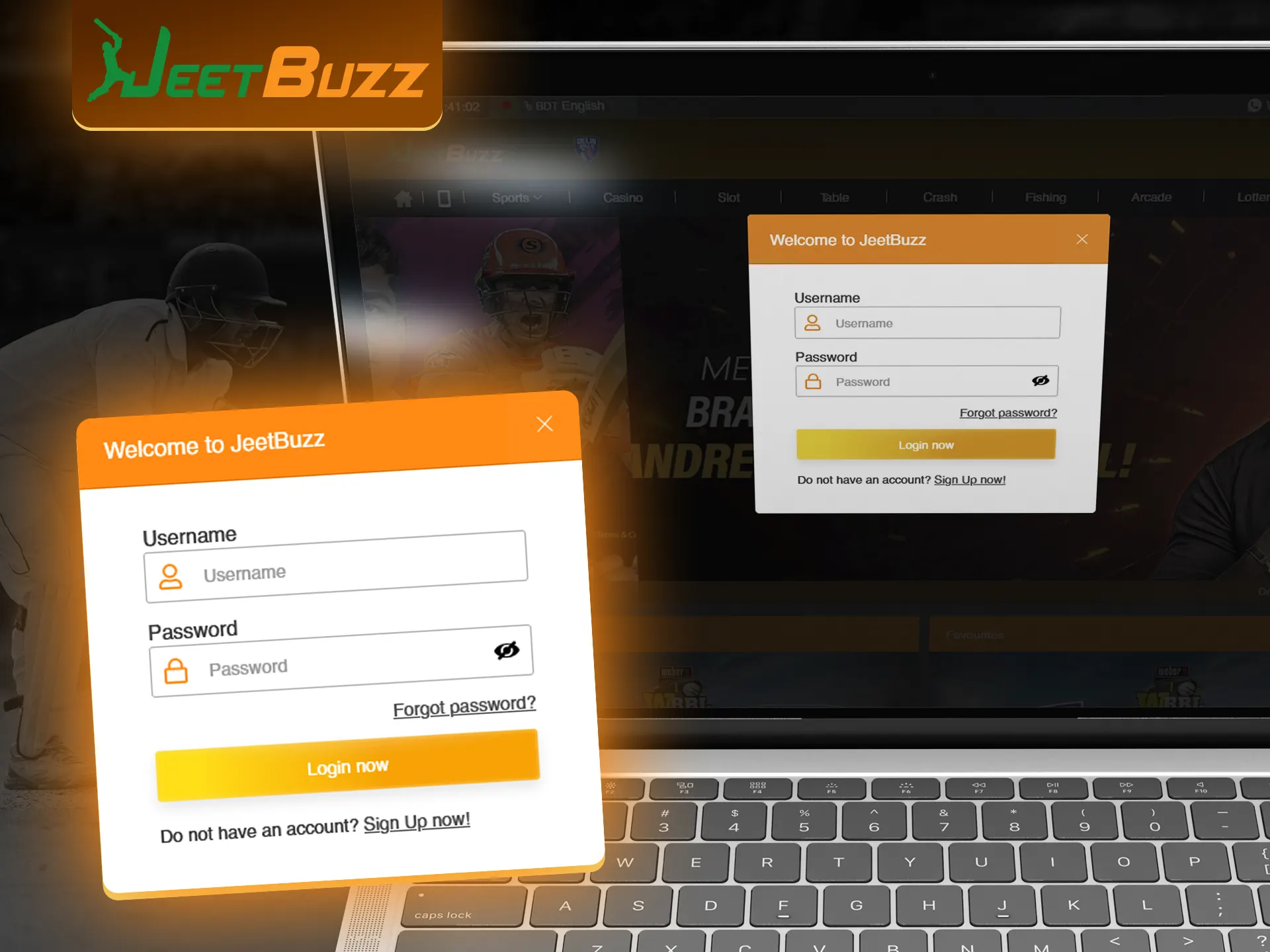 Use your username and password to access your JeetBuzz account.