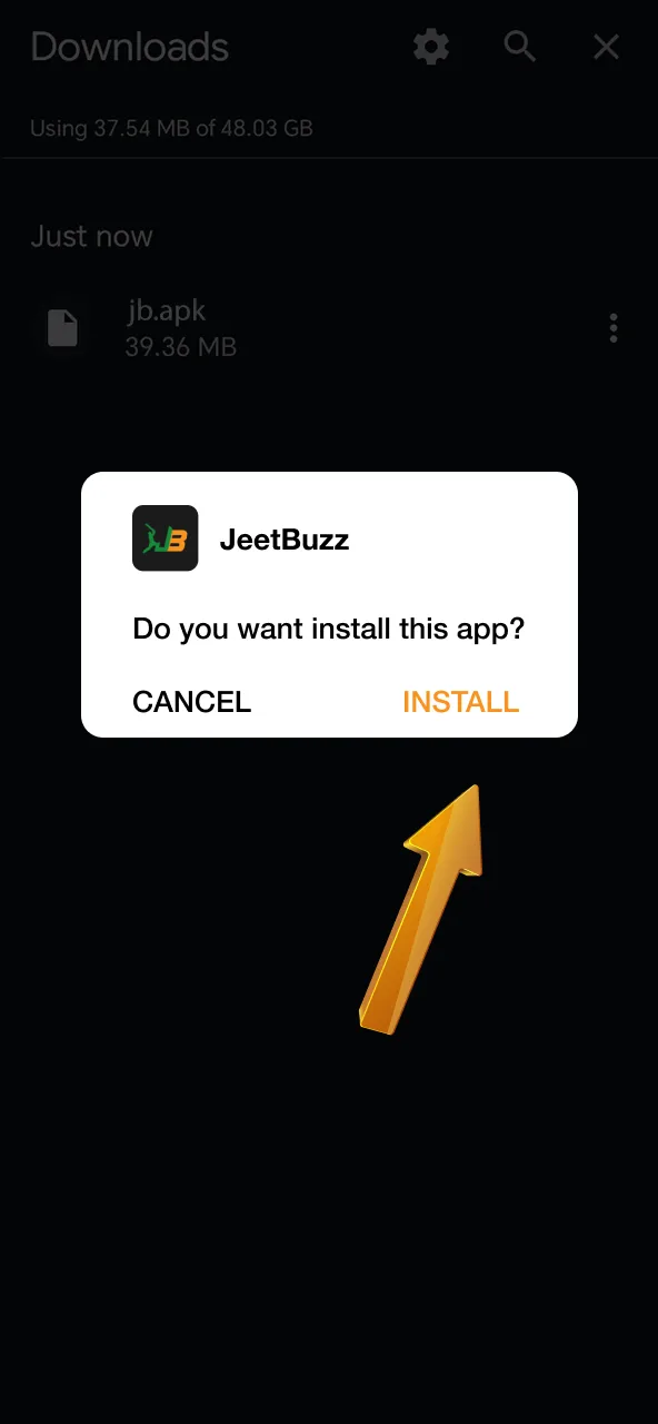 Install the JeetBuzz APK.