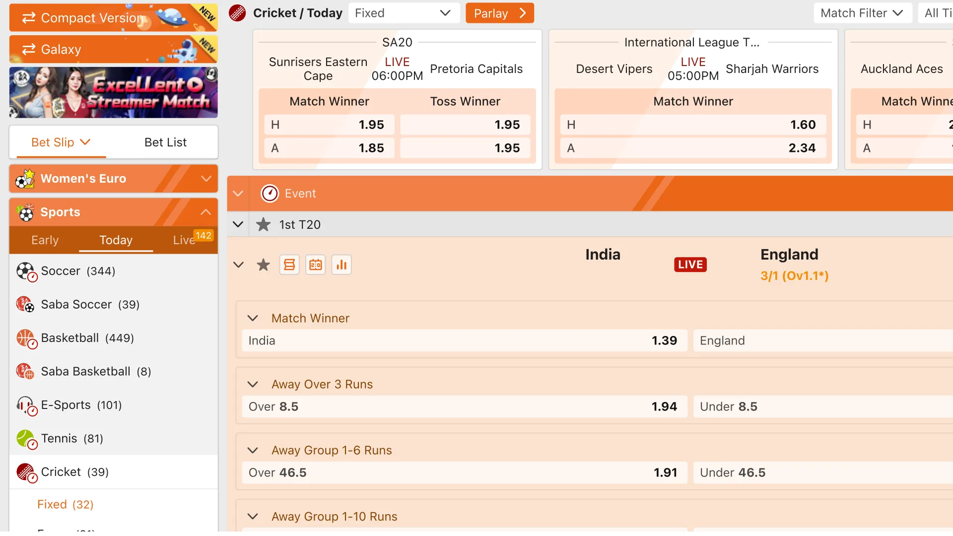 Place bet on JeetBuzz by selecting match and amount.