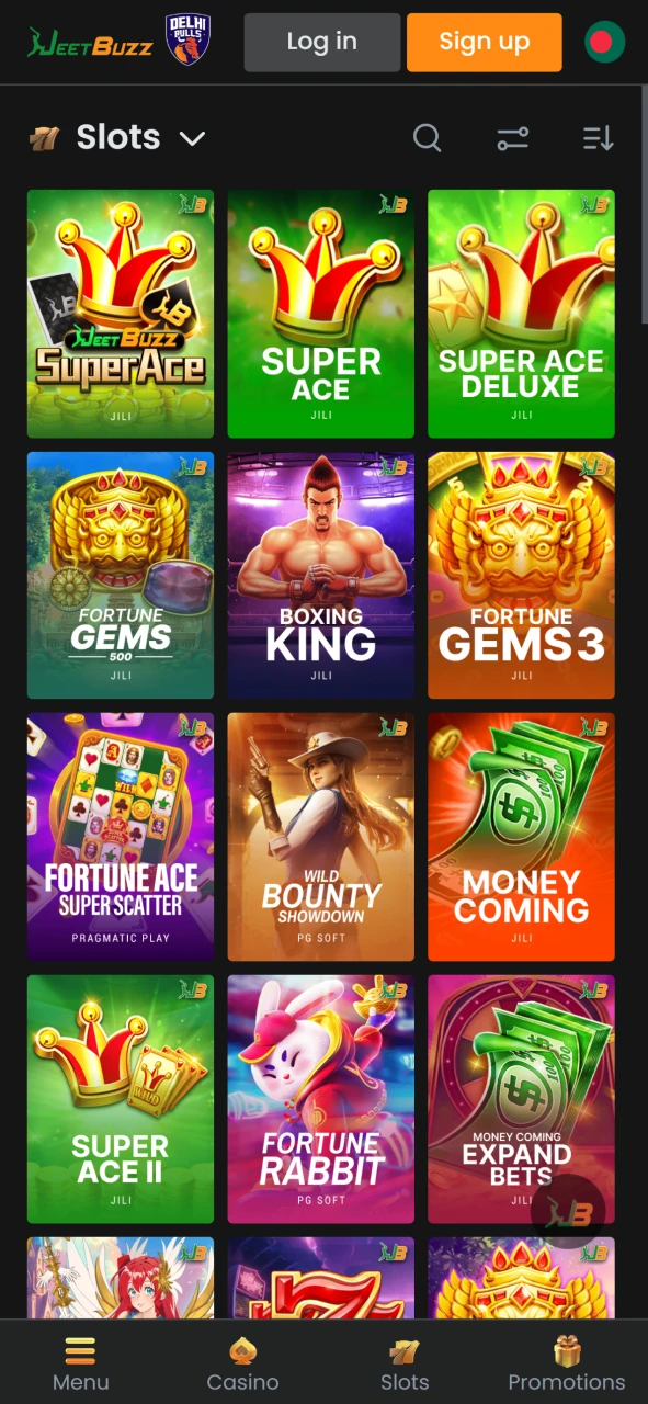 Search for your favourite casino game or play popular ones at JeetBuzz casino.
