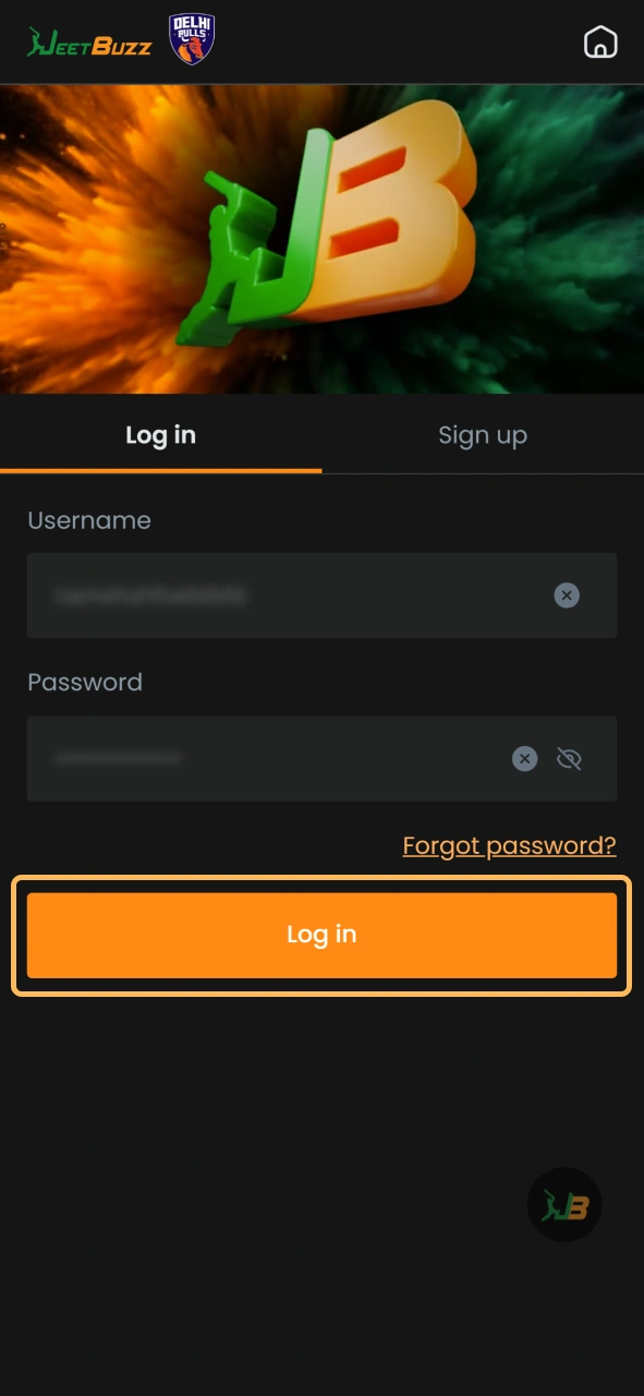 Press log in button to get into your JeetBuzz account.